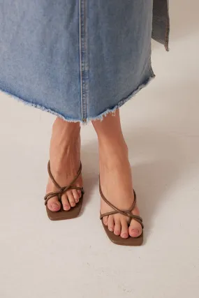 Aby Strappy Heels in Dark Taupe