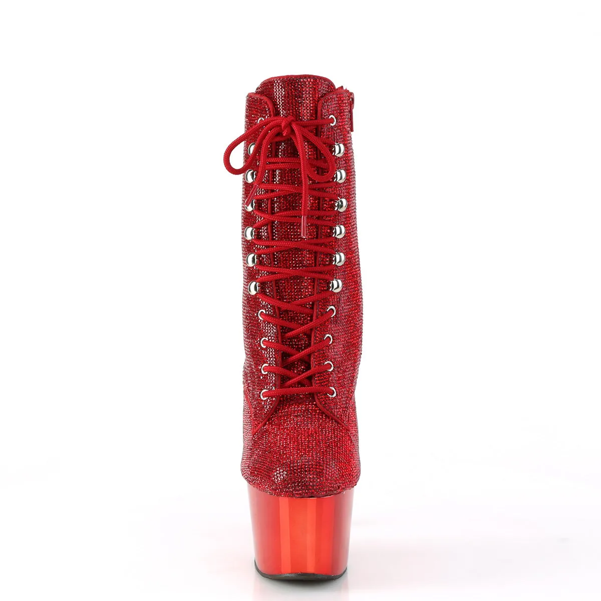 Adore 1020CHRS Red Rhinestone 7" Heel Platform Ankle Boots