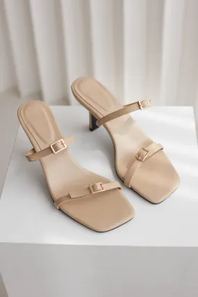Avette Buckle Heels in Nude