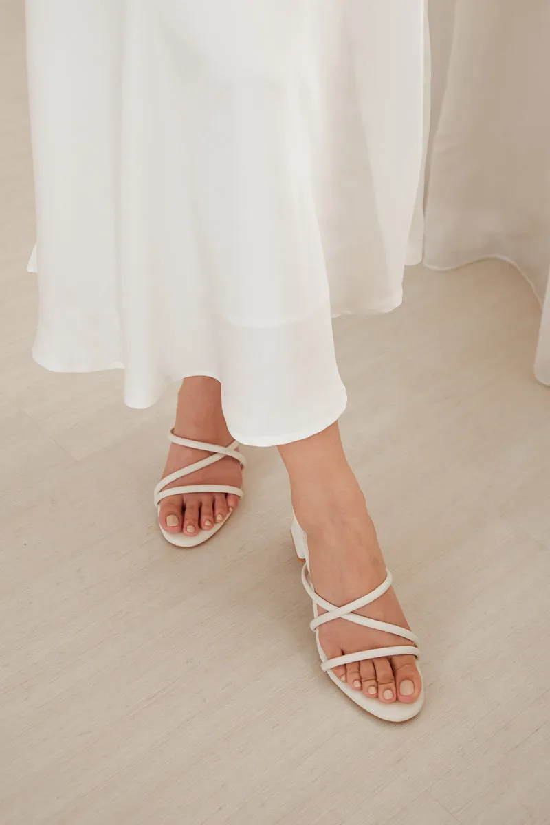 Bessie Strappy Heels in Cream
