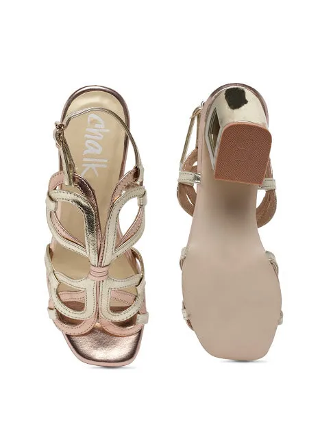 Bibi Gold Block Heels