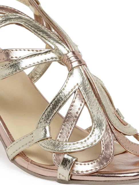Bibi Gold Block Heels