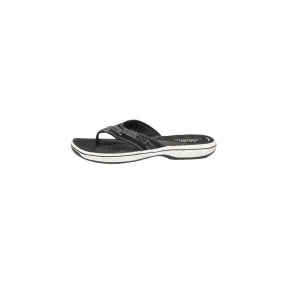 Clarks Cloudsteppers Breeze Sea Flat Sandals Leather Black Colour For Women