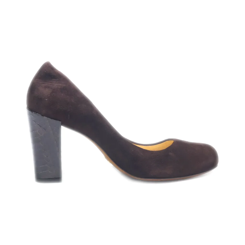 Cole Haan High-Heel Shoes Suede Brown Colour For Women