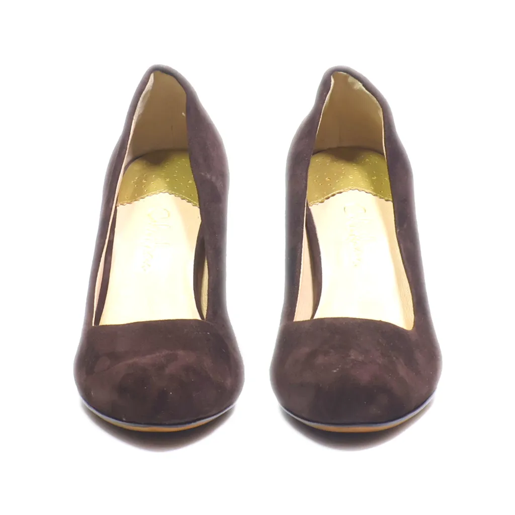 Cole Haan High-Heel Shoes Suede Brown Colour For Women