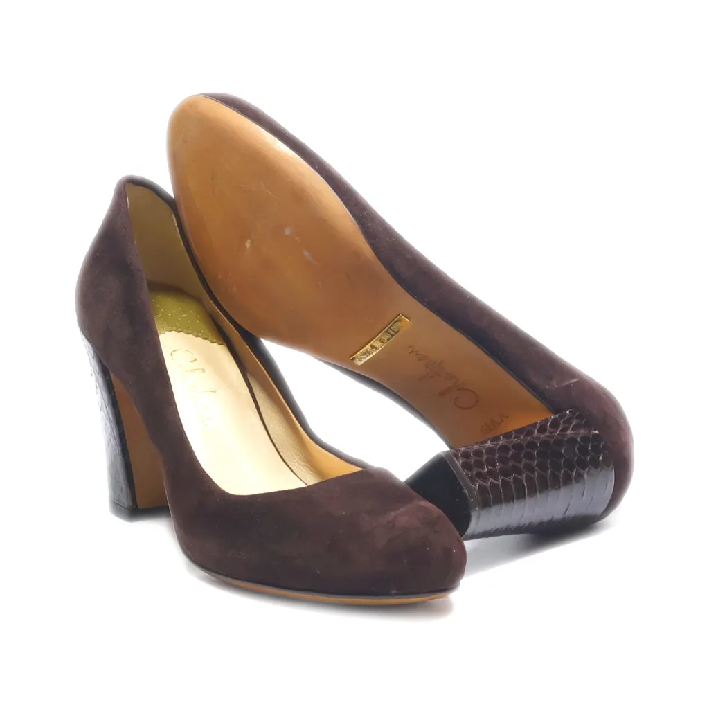 Cole Haan High-Heel Shoes Suede Brown Colour For Women
