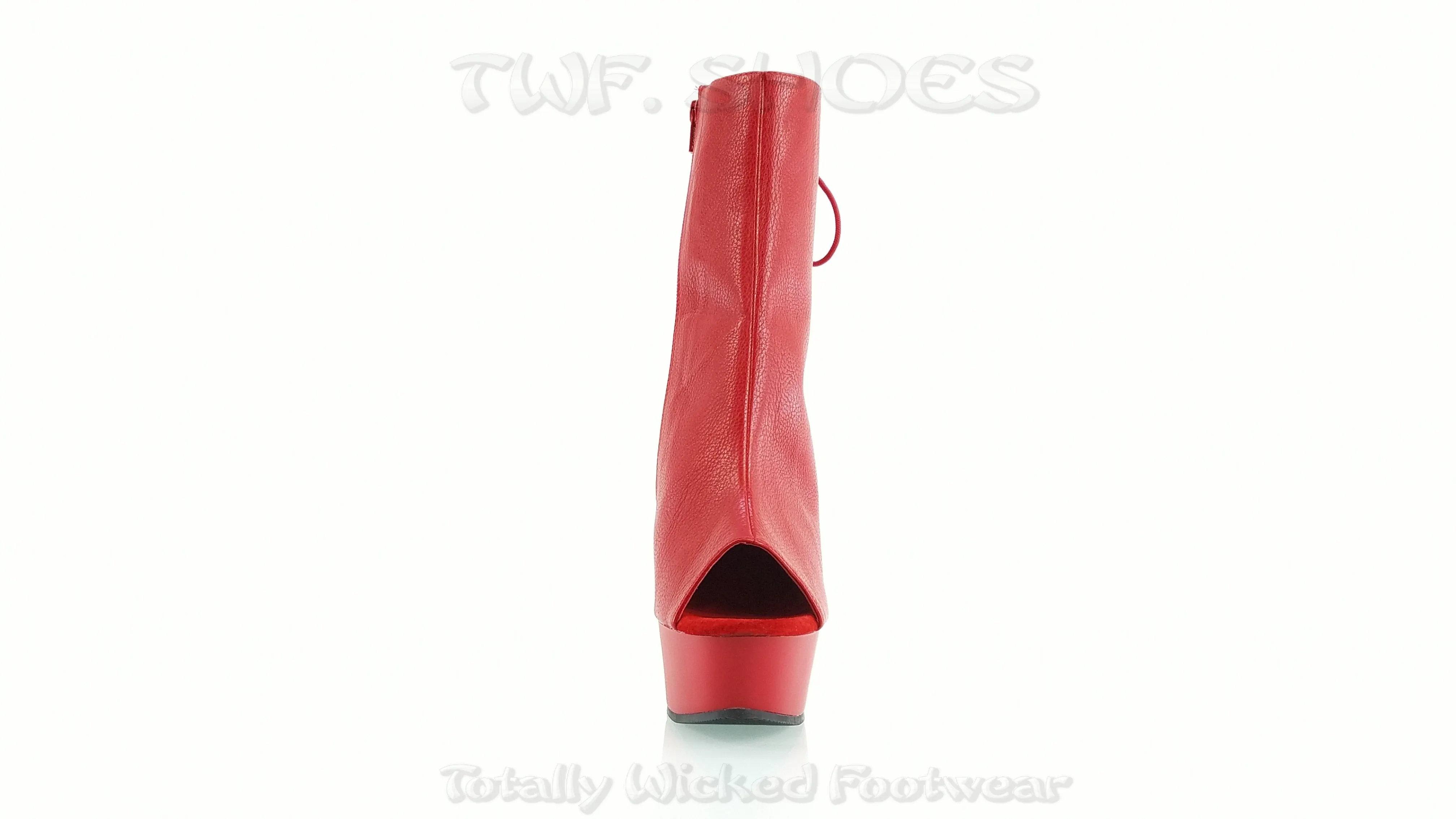 Delight 1018 Red Matte Platform 6" High Heel Ankle Boots Size 6 - 14 - Direct