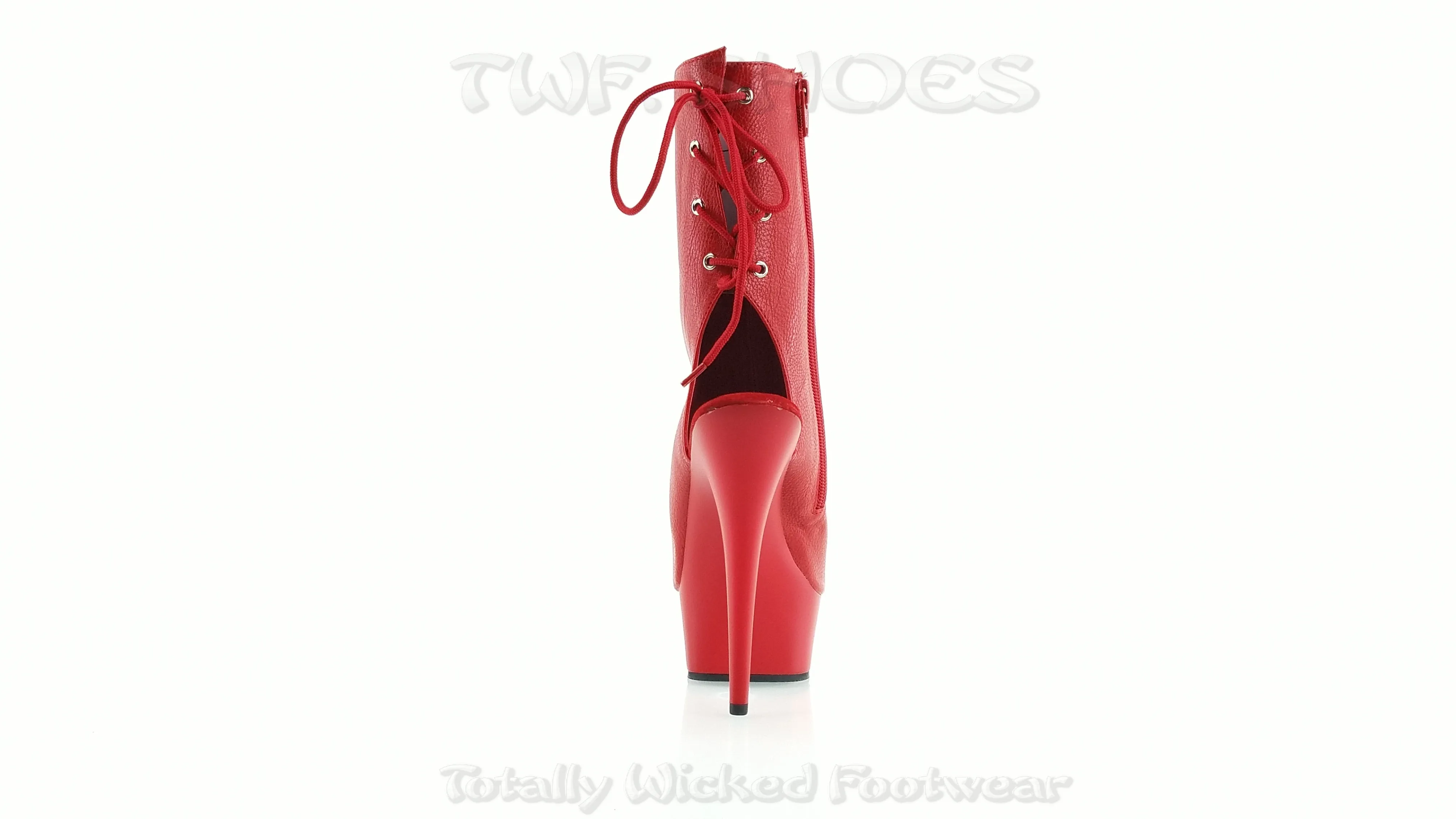 Delight 1018 Red Matte Platform 6" High Heel Ankle Boots Size 6 - 14 - Direct