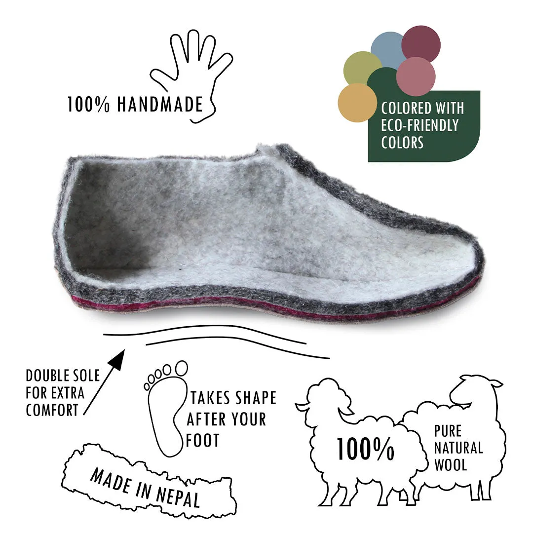 Egos Felted Wool Mule Slippers, Moss Green