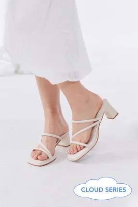 Haruna Strappy Cloud Heels in Waterproof Linen
