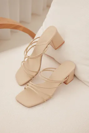 Jenner Strappy Heels in Pale Nude