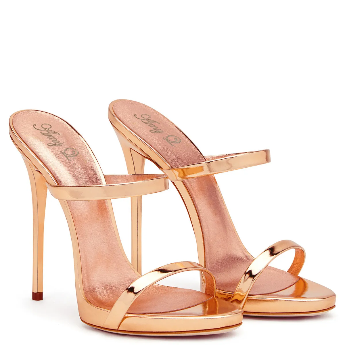 kamames High Heels, Ribbons, Fine Heels, Golden Champagne, Party Banquet Shoes Made By Hand.