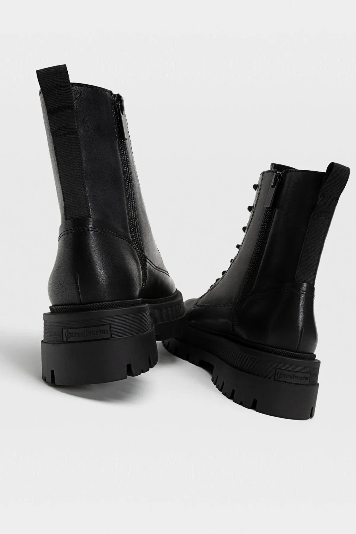 Lace-Up Flat Ankle Boots