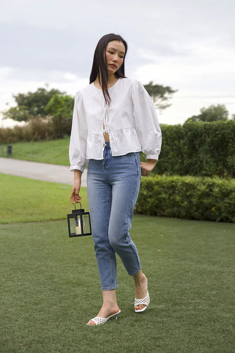 Leticia Hand-weaved Heels in White