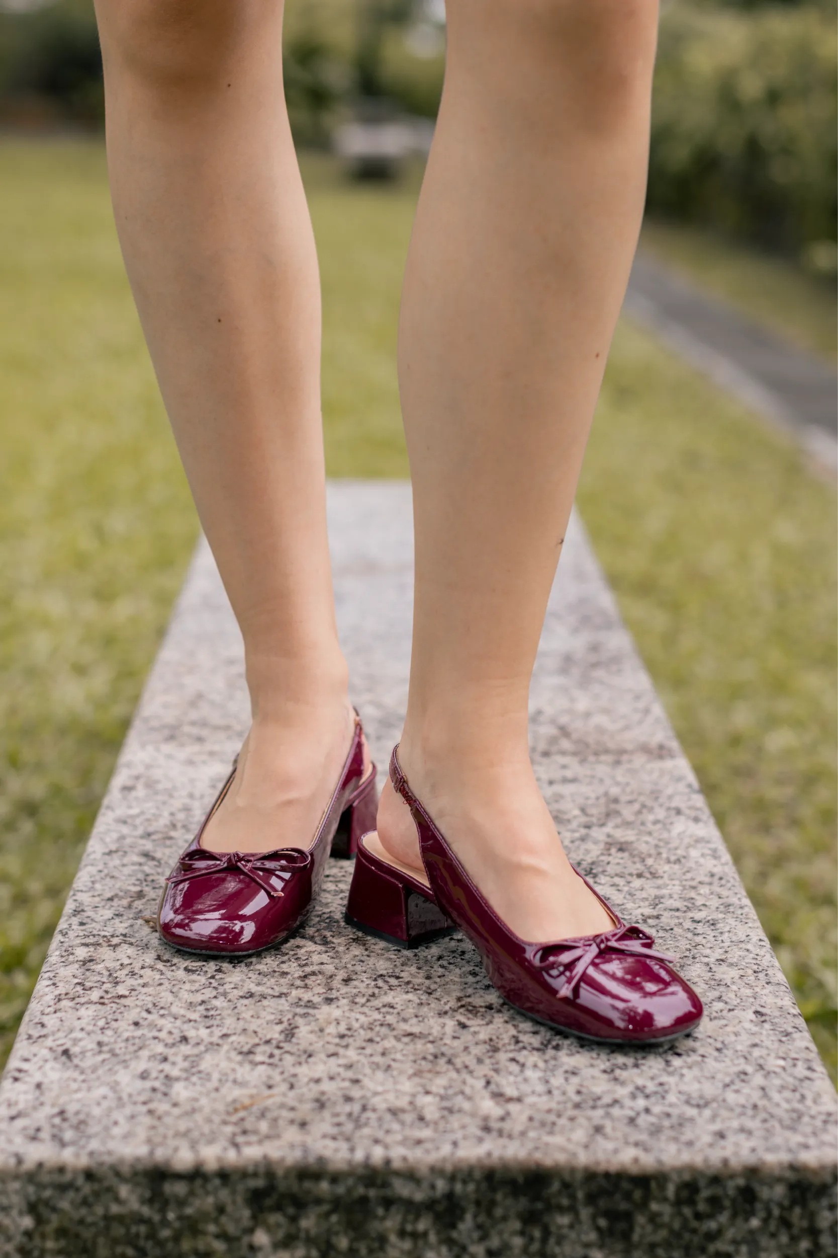 Lumi Ballet Slingback Heels in Merlot