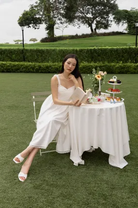 Origami Strap Heels in Cream