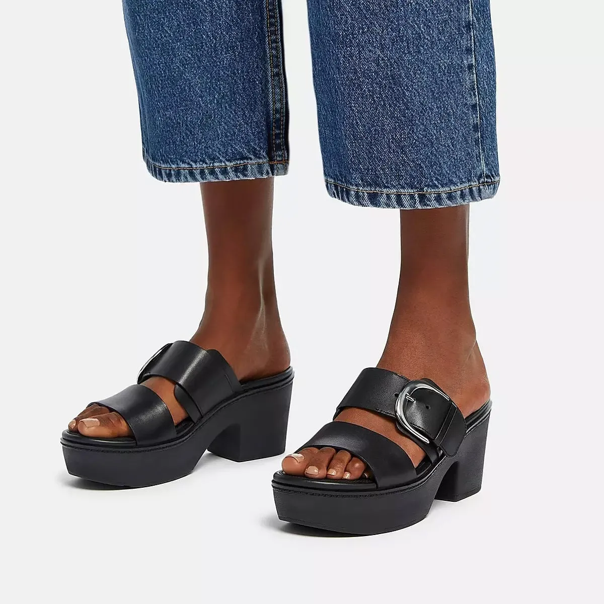 PILAR Leather Slide Platforms