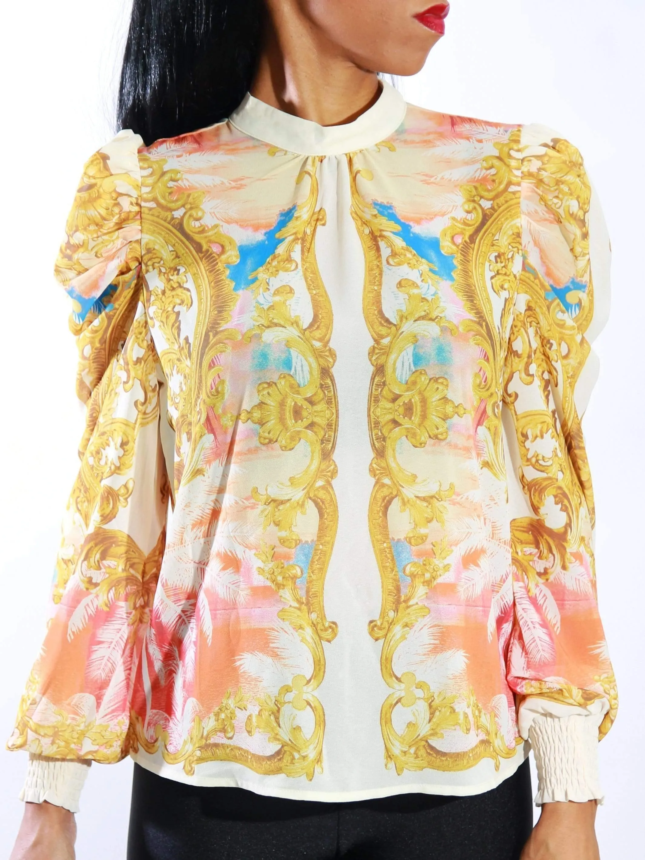 Regal Remedy | Printed Blouse Ivory
