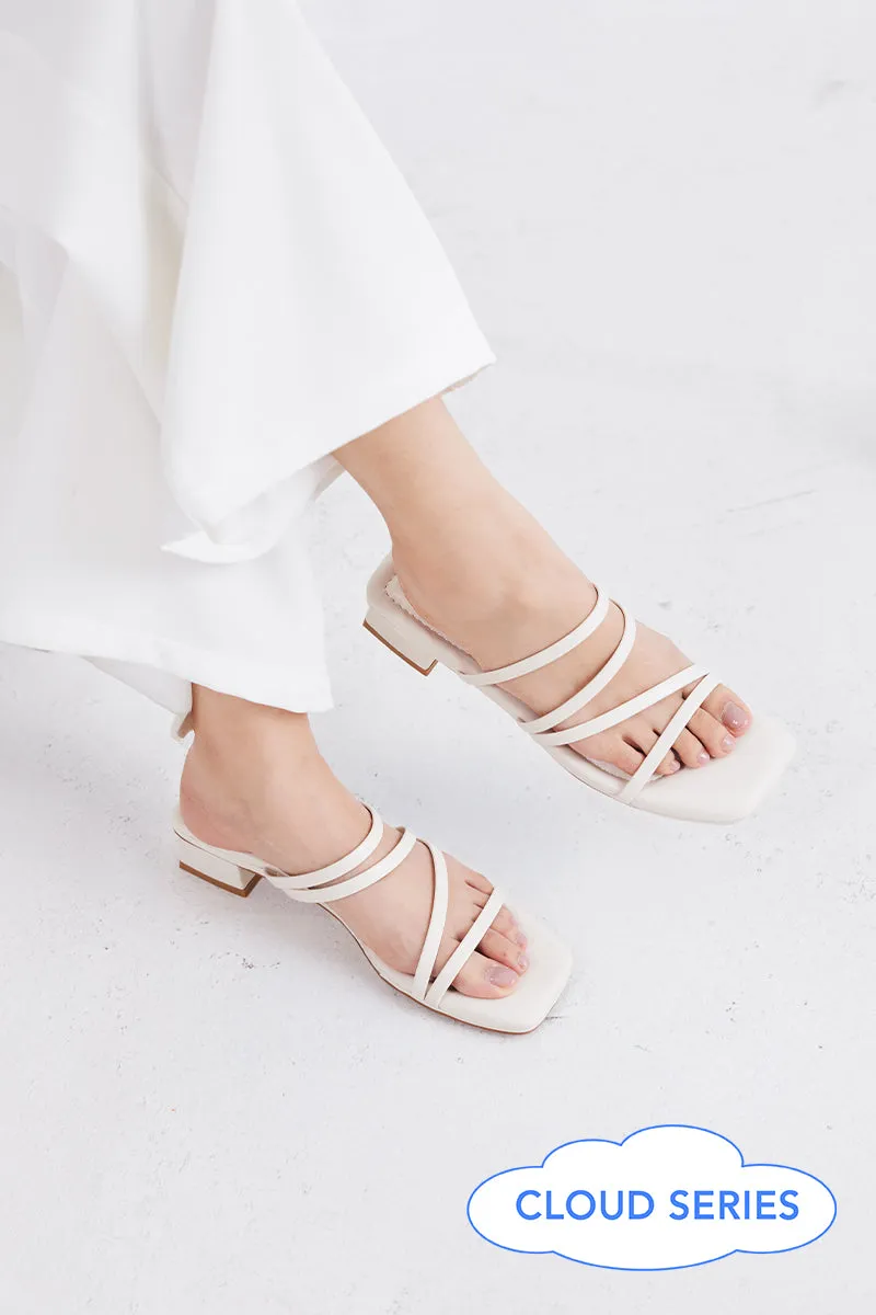 Rosalie Strappy Cloud Heels in Cream