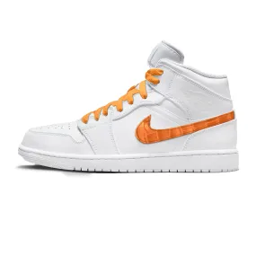 Sneakers Nike Air Jordan 1  - Custom Swoosh cuir - Alligator