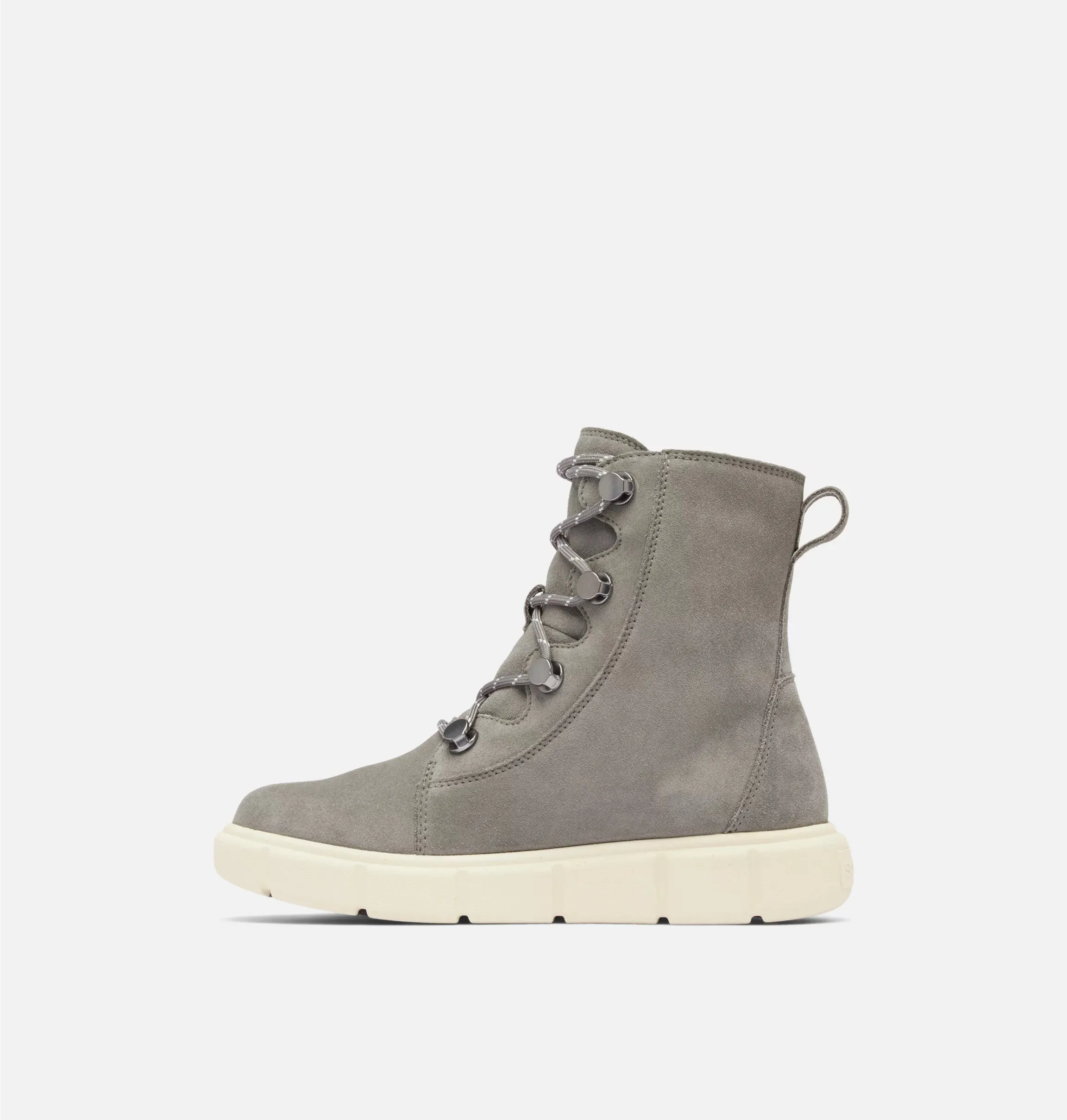 Sorel Women's Sorel Explorer III Joan Waterproof Boots-Quarry, Chalk