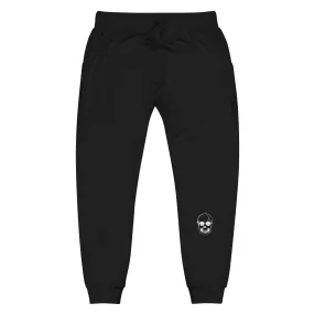 White Skull With Shades Unisex fleece sweatpants